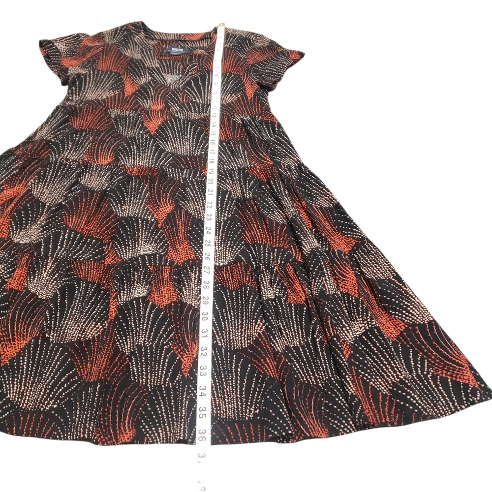 Anthropologie Maeve Harper Tunic Dress‎ Sz XS Fireworks Print Black Red Casual - Picture 9 of 12